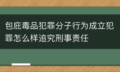包庇毒品犯罪分子行为成立犯罪怎么样追究刑事责任