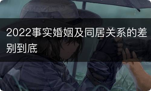 2022事实婚姻及同居关系的差别到底