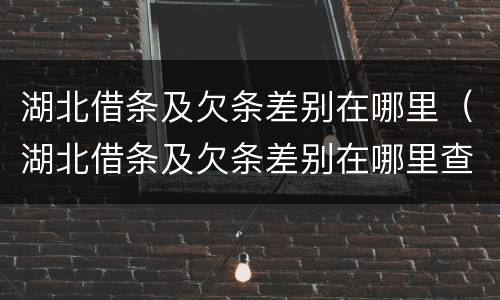 湖北借条及欠条差别在哪里（湖北借条及欠条差别在哪里查）