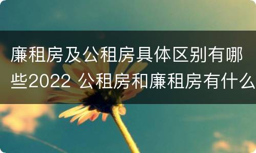 廉租房及公租房具体区别有哪些2022 公租房和廉租房有什么区别?2019年的
