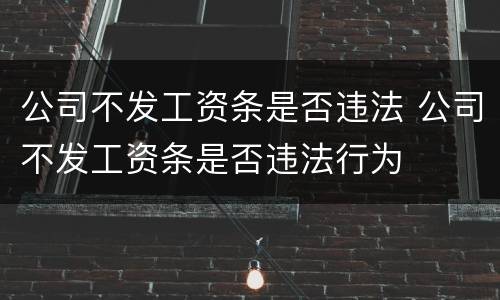 公司不发工资条是否违法 公司不发工资条是否违法行为