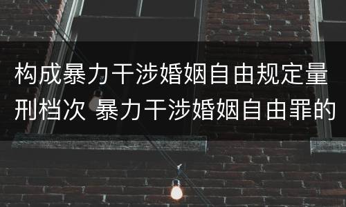 构成暴力干涉婚姻自由规定量刑档次 暴力干涉婚姻自由罪的结果加重犯
