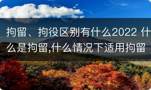 拘留、拘役区别有什么2022 什么是拘留,什么情况下适用拘留