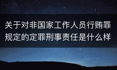 关于对非国家工作人员行贿罪规定的定罪刑事责任是什么样的