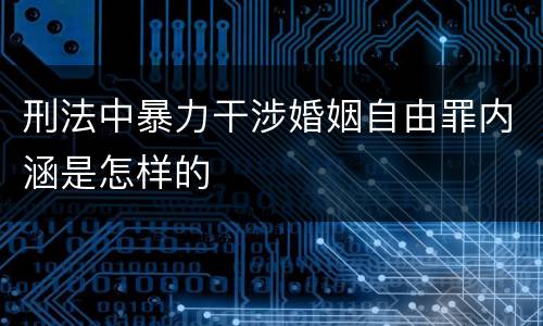 刑法中暴力干涉婚姻自由罪内涵是怎样的