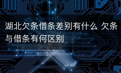 湖北欠条借条差别有什么 欠条与借条有何区别