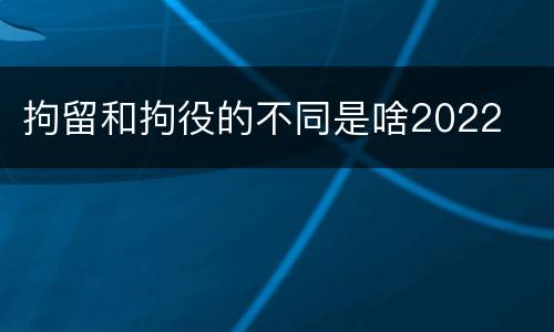 拘留和拘役的不同是啥2022