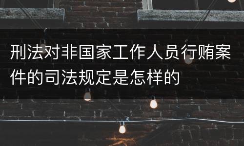 刑法对非国家工作人员行贿案件的司法规定是怎样的