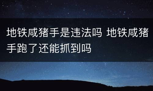 地铁咸猪手是违法吗 地铁咸猪手跑了还能抓到吗