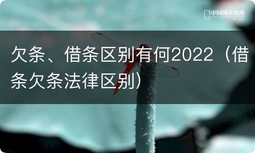 欠条、借条区别有何2022（借条欠条法律区别）