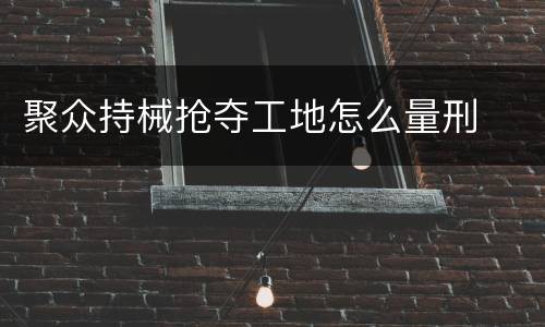 聚众持械抢夺工地怎么量刑