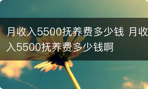 月收入5500抚养费多少钱 月收入5500抚养费多少钱啊