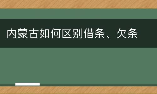 内蒙古如何区别借条、欠条