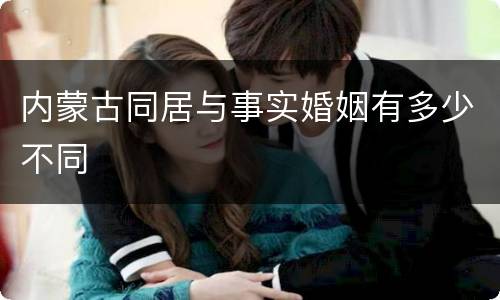 内蒙古同居与事实婚姻有多少不同