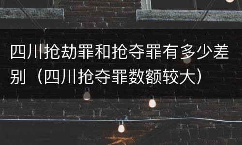 四川抢劫罪和抢夺罪有多少差别（四川抢夺罪数额较大）