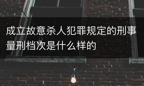成立故意杀人犯罪规定的刑事量刑档次是什么样的
