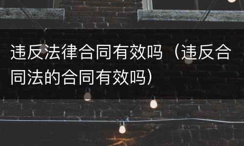 违反法律合同有效吗（违反合同法的合同有效吗）