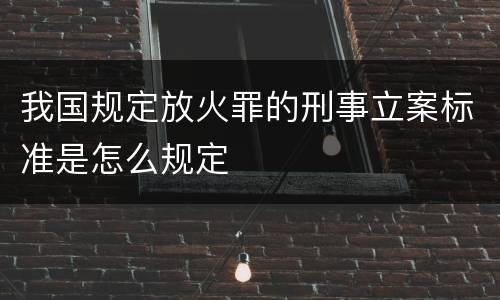 我国规定放火罪的刑事立案标准是怎么规定