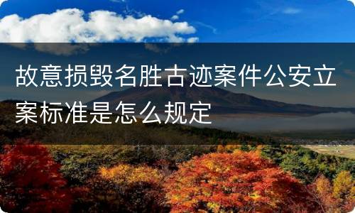 故意损毁名胜古迹案件公安立案标准是怎么规定