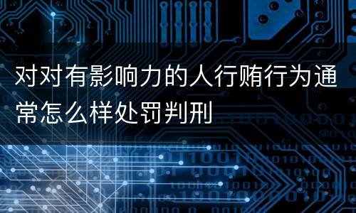 对对有影响力的人行贿行为通常怎么样处罚判刑