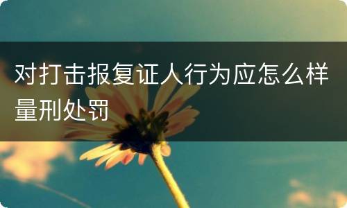 对打击报复证人行为应怎么样量刑处罚