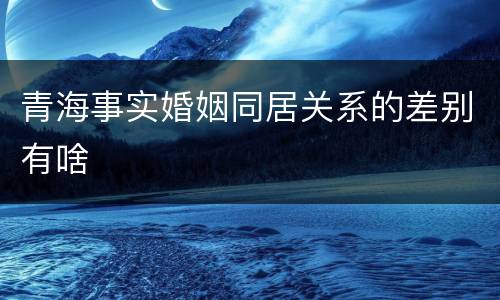 青海事实婚姻同居关系的差别有啥