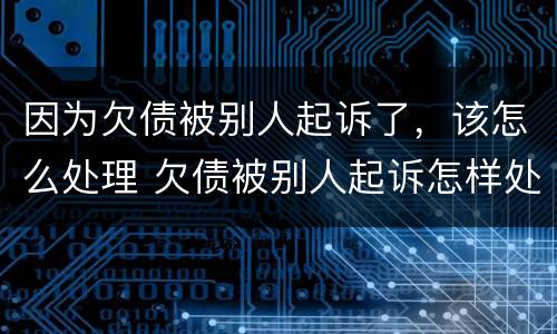因为欠债被别人起诉了，该怎么处理 欠债被别人起诉怎样处理