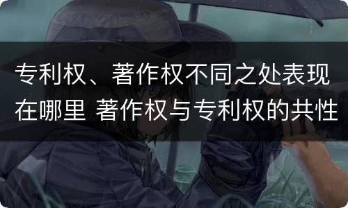 专利权、著作权不同之处表现在哪里 著作权与专利权的共性有