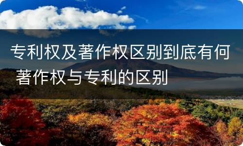 专利权及著作权区别到底有何 著作权与专利的区别