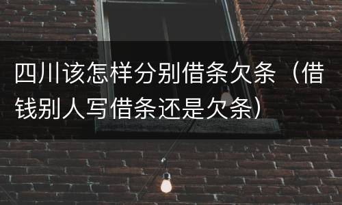 四川该怎样分别借条欠条（借钱别人写借条还是欠条）