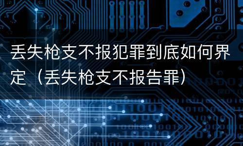 丢失枪支不报犯罪到底如何界定（丢失枪支不报告罪）