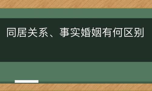 同居关系、事实婚姻有何区别