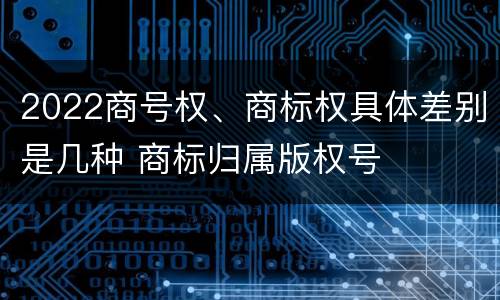 2022商号权、商标权具体差别是几种 商标归属版权号