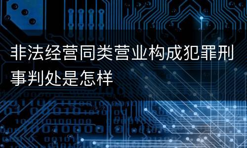 非法经营同类营业构成犯罪刑事判处是怎样
