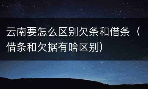 云南要怎么区别欠条和借条（借条和欠据有啥区别）