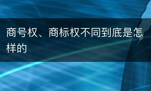 商号权、商标权不同到底是怎样的