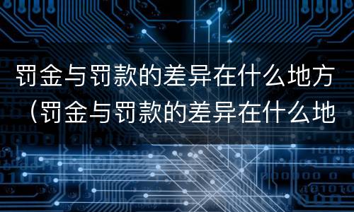 罚金与罚款的差异在什么地方（罚金与罚款的差异在什么地方填写）
