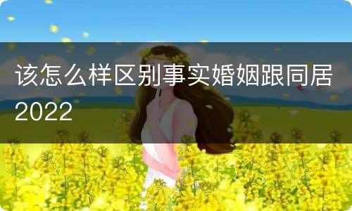 该怎么样区别事实婚姻跟同居2022