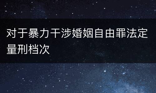 对于暴力干涉婚姻自由罪法定量刑档次