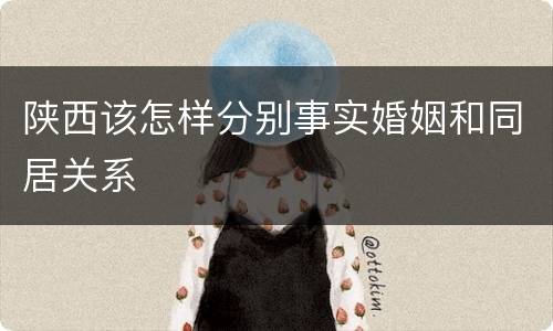 陕西该怎样分别事实婚姻和同居关系