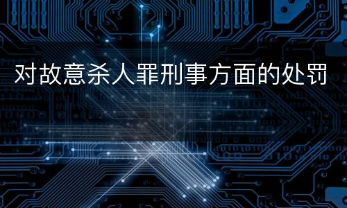 对故意杀人罪刑事方面的处罚