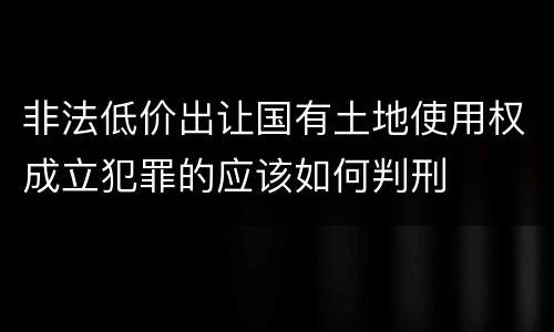 非法低价出让国有土地使用权成立犯罪的应该如何判刑