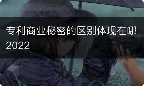 专利商业秘密的区别体现在哪2022