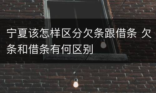 宁夏该怎样区分欠条跟借条 欠条和借条有何区别