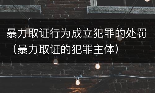 暴力取证行为成立犯罪的处罚（暴力取证的犯罪主体）