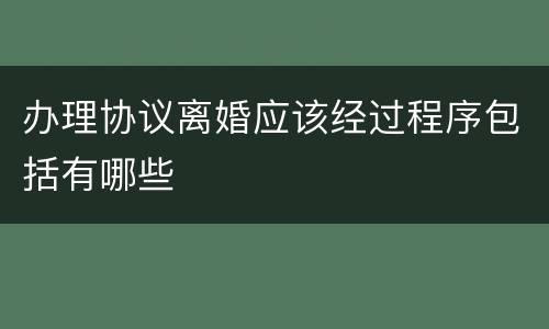 办理协议离婚应该经过程序包括有哪些