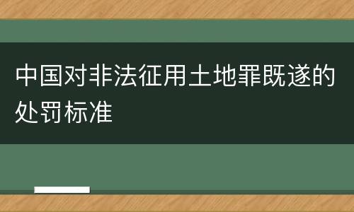 中国对非法征用土地罪既遂的处罚标准