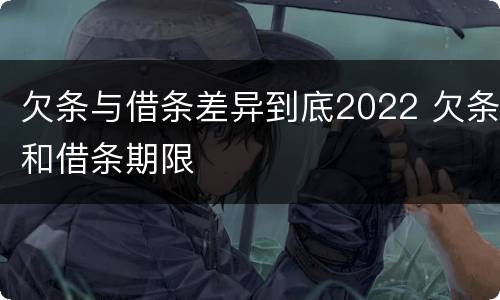 欠条与借条差异到底2022 欠条和借条期限
