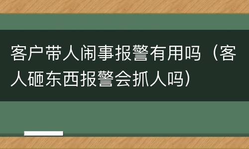 客户带人闹事报警有用吗（客人砸东西报警会抓人吗）