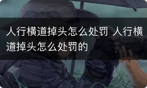 人行横道掉头怎么处罚 人行横道掉头怎么处罚的